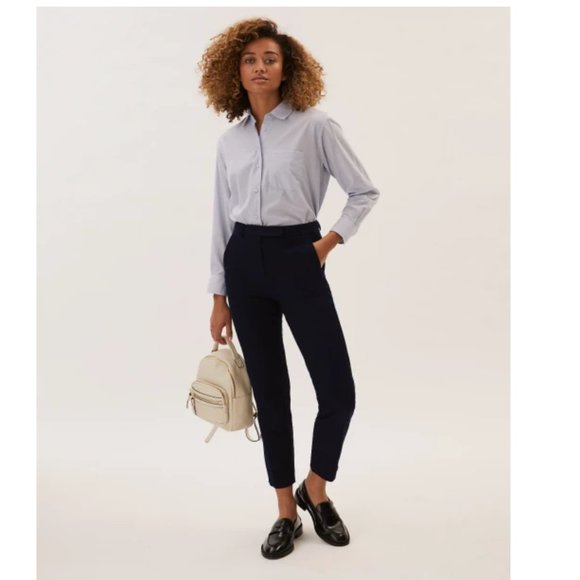 M&S Collection -'Mia' Navy cropped pants - Picture 1 of 15